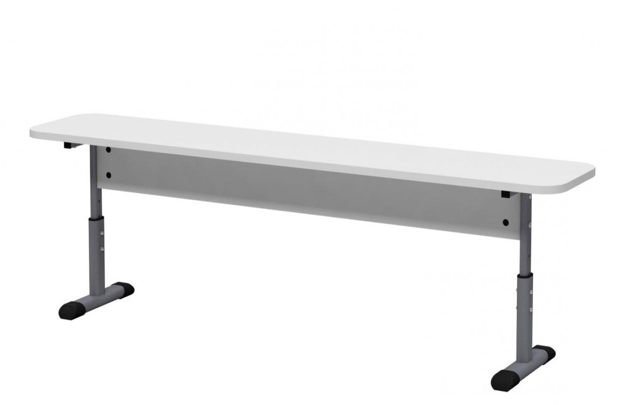 Лава 2-місна без спинки, регулюється по висоті, з пластиковим покриттям HPL, каркас - плоскоовальна металева труба, АЛМАНТ, 1200х300х380-460 мм.